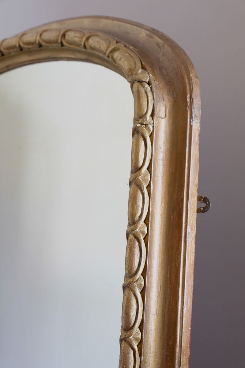 a broad convex cushion-moulded outer frame, enclosing a raised guilloche-derived carved border and a narrow inner moulding surrounding the mirror plate. John Westley of Birmingham: A Rare Mid-19th Century Giltwood Pier & Overmantel Mirror