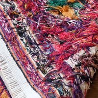 Vintage Handwoven Persian Silk Soumak Animal Rug, 118 x 190 cm
