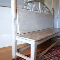 Late 19th Century Gothic Painted Pine Hall Bench