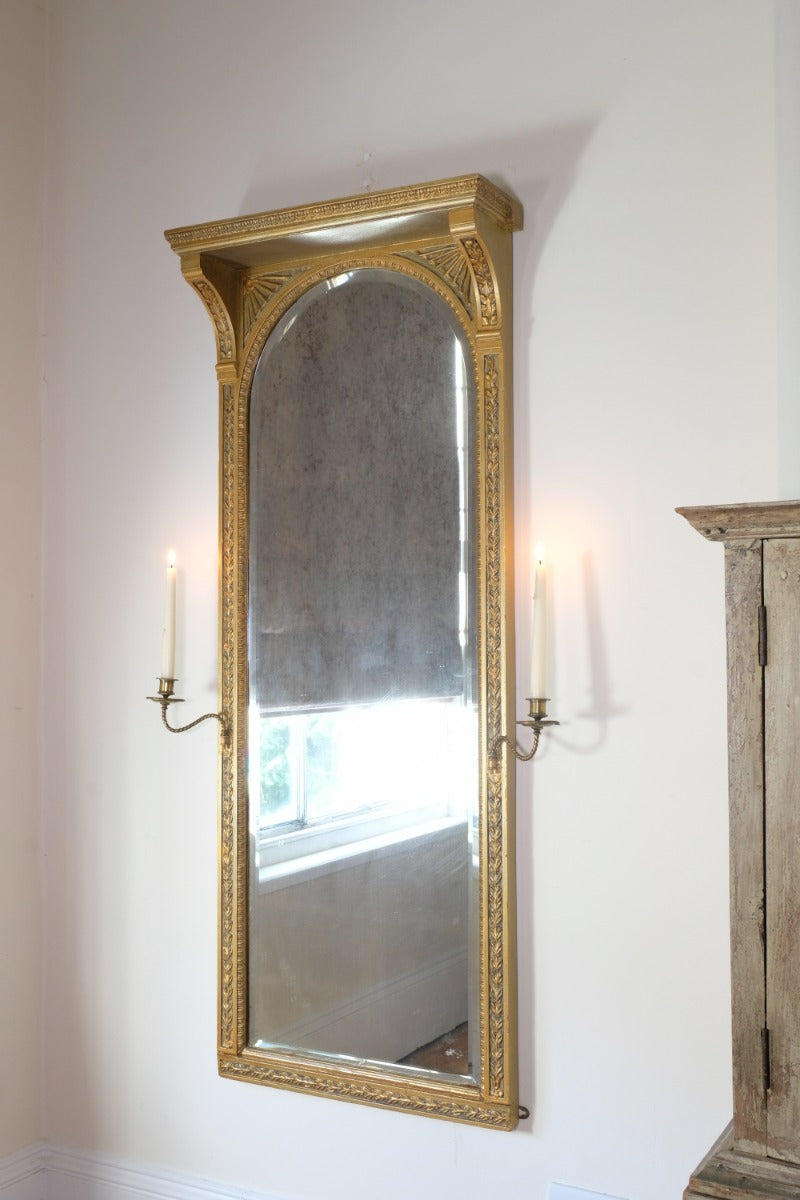 Edwardian Giltwood Girandole Pier Mirror