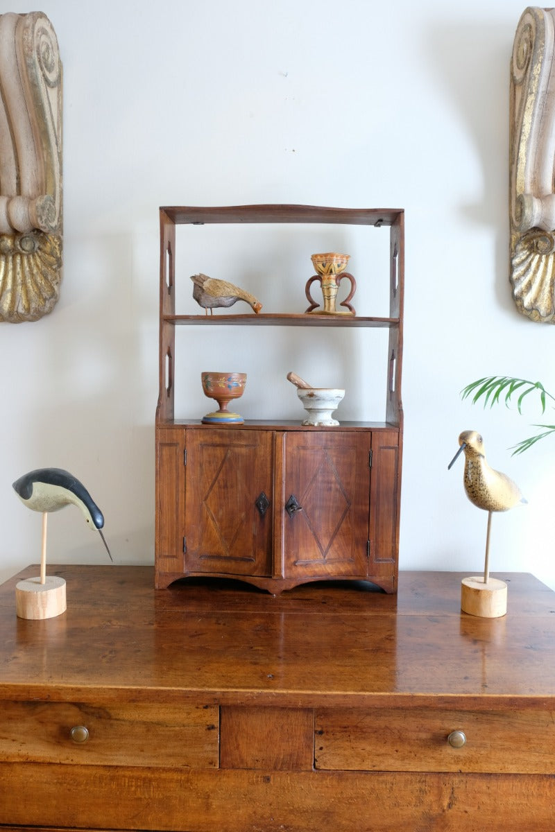 Early 19th Century Serpentine Inlaid Wall Cabinet