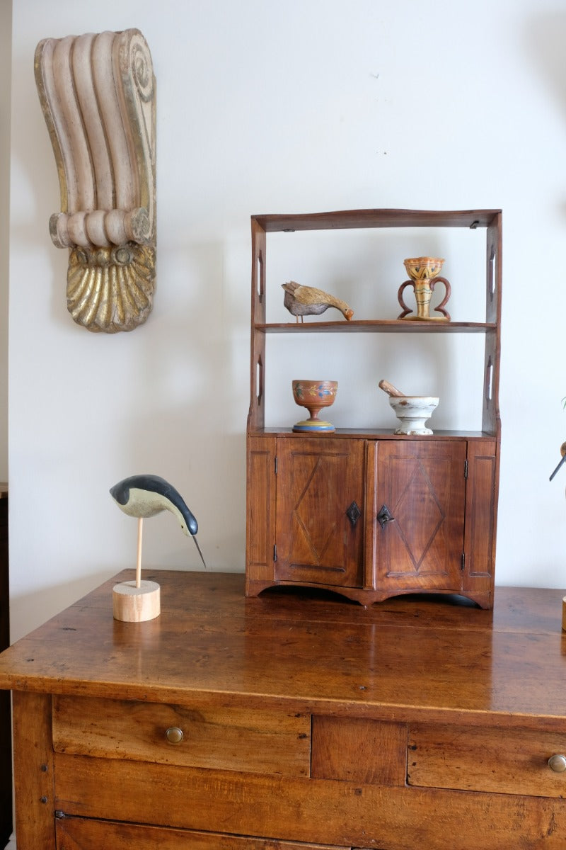 Early 19th Century Serpentine Inlaid Wall Cabinet