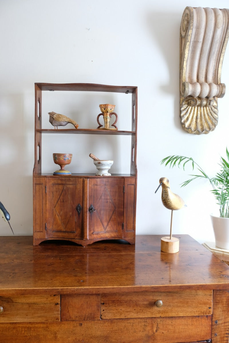 Early 19th Century Serpentine Inlaid Wall Cabinet