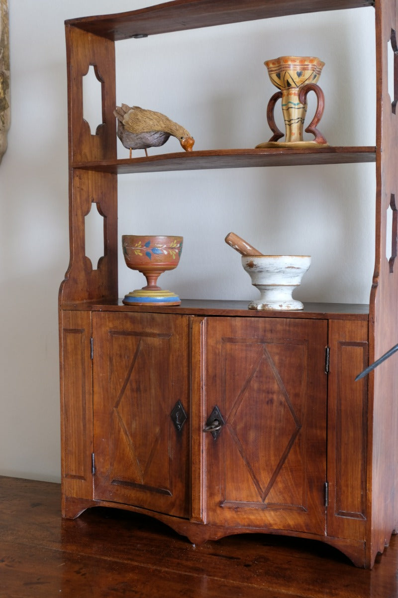 Early 19th Century Serpentine Inlaid Wall Cabinet