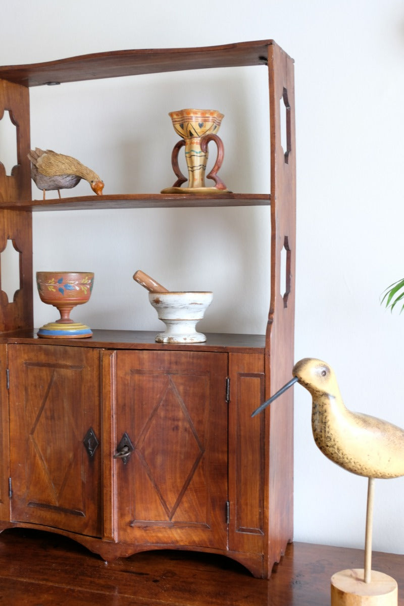 Early 19th Century Serpentine Inlaid Wall Cabinet