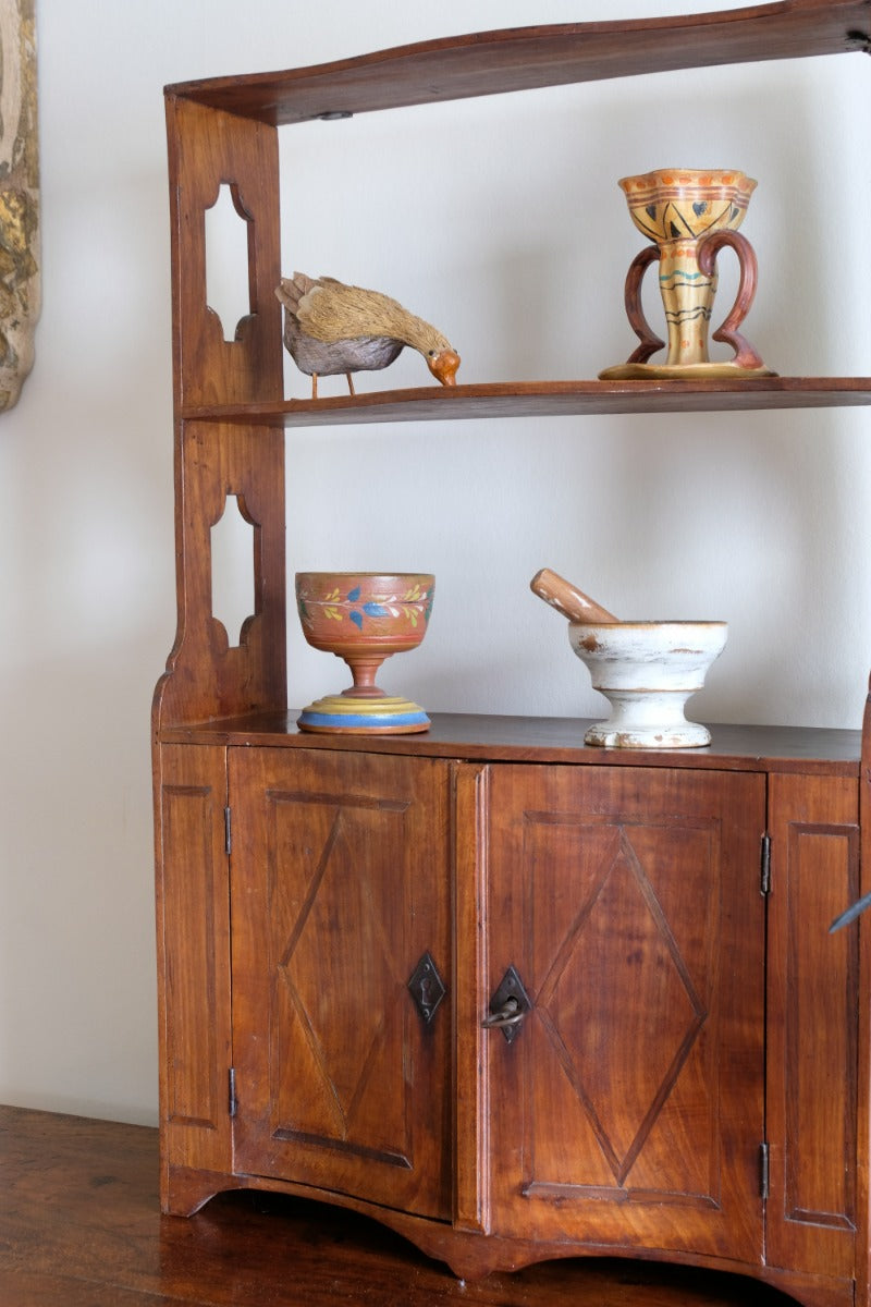 Early 19th Century Serpentine Inlaid Wall Cabinet