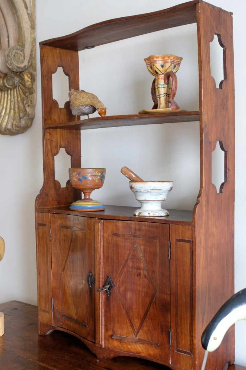 Early 19th Century Serpentine Inlaid Wall Cabinet