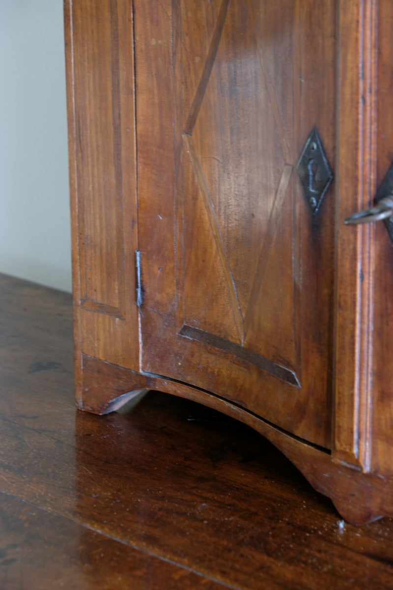 Early 19th Century Serpentine Inlaid Wall Cabinet