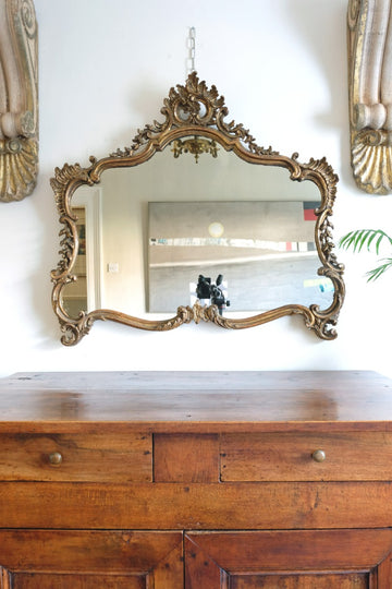 19th Century Giltwood Rococo Style Mantle Mirror