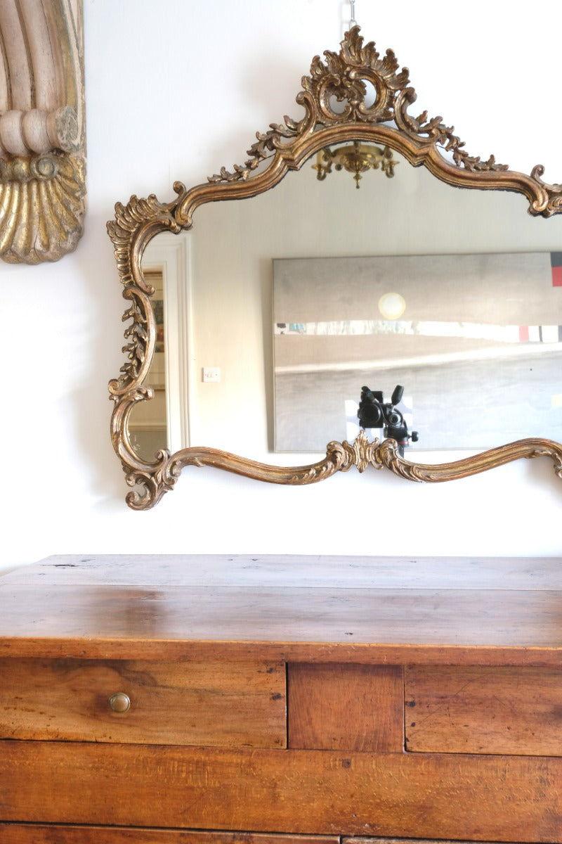 19th Century Giltwood Rococo Style Mantle Mirror