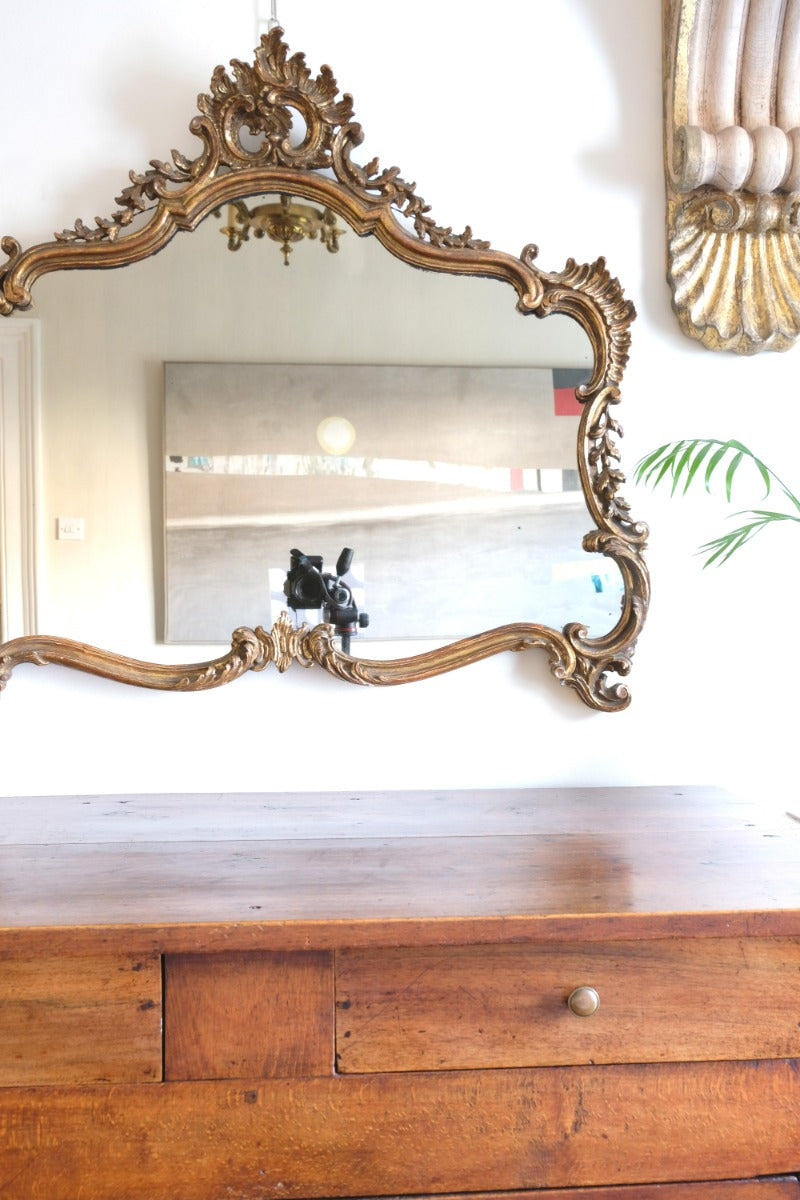 19th Century Giltwood Rococo Style Mantle Mirror