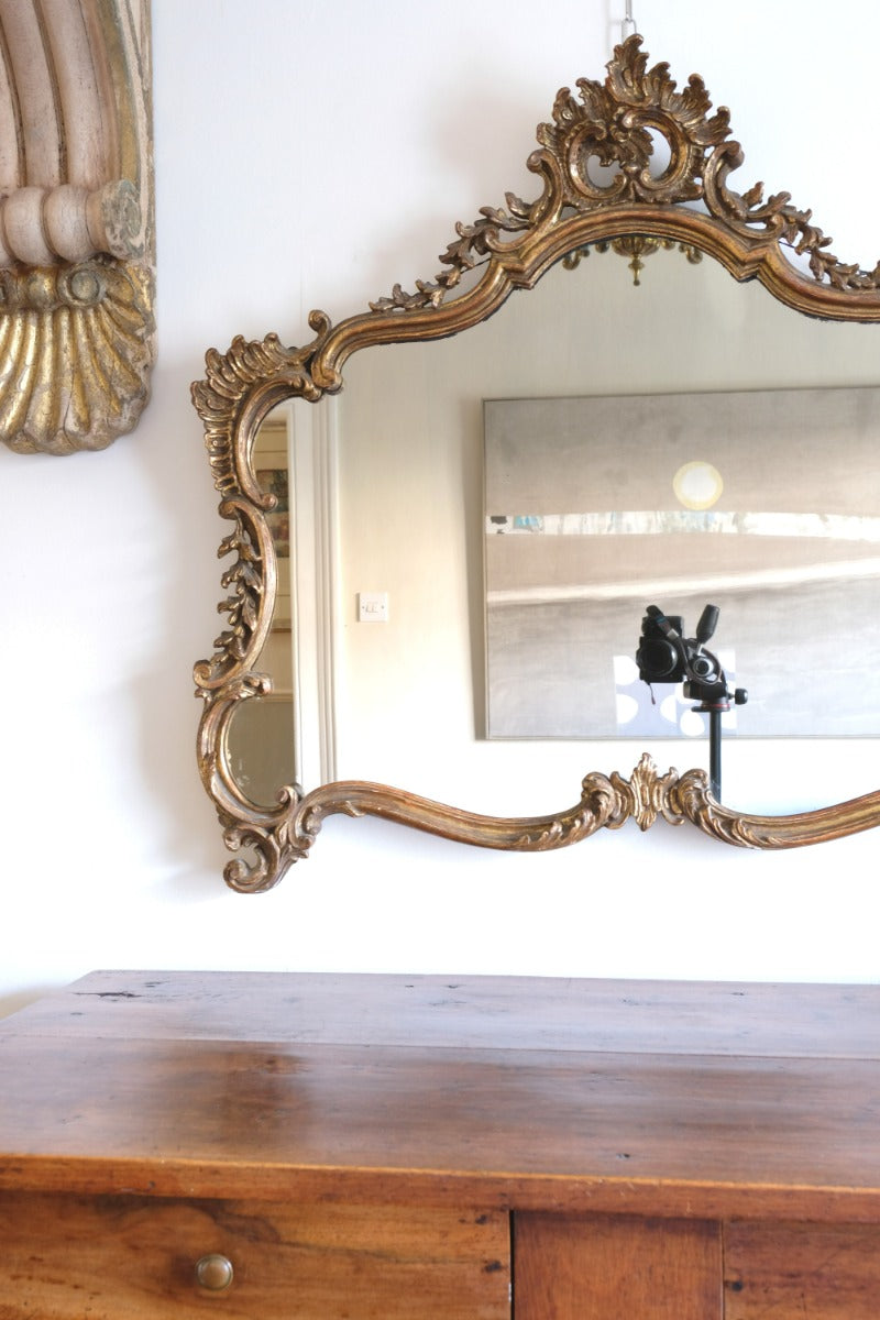 19th Century Giltwood Rococo Style Mantle Mirror