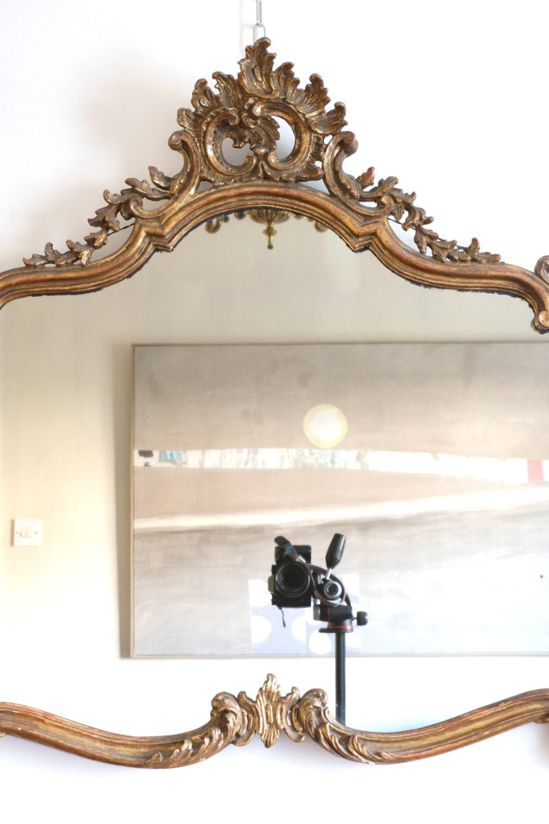 19th Century Giltwood Rococo Style Mantle Mirror