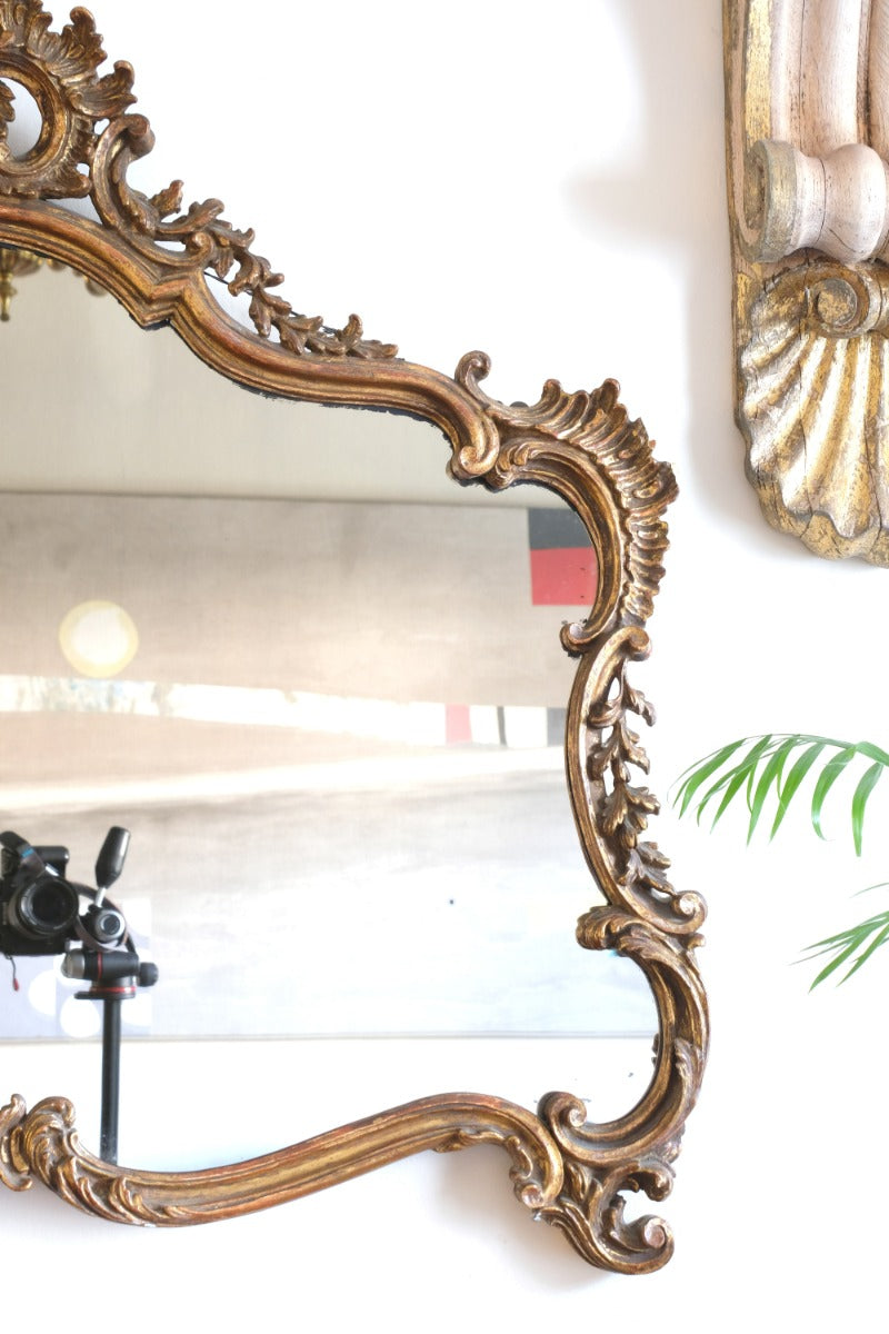 19th Century Giltwood Rococo Style Mantle Mirror