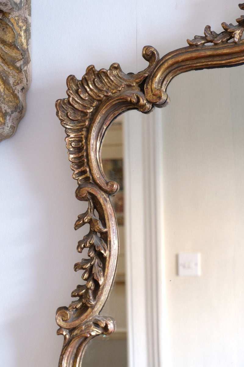 19th Century Giltwood Rococo Style Mantle Mirror