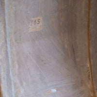 Antique Victorian pine domed trunk with iron straps and timber knock bars, circa 1880