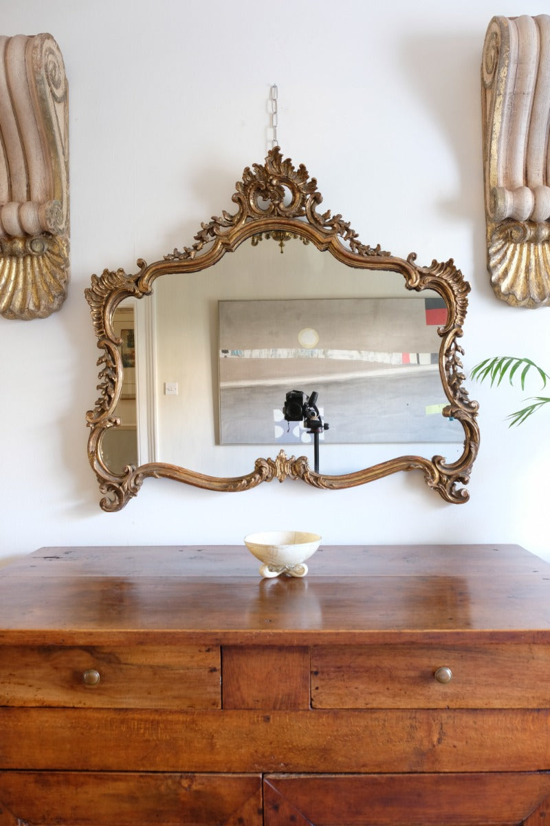 19th Century Giltwood Rococo Style Mantle Mirror