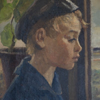 Oil On Canvas Study Of A Boy By Christian Aigens