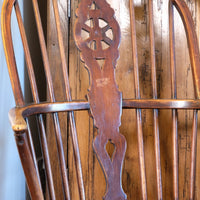 Pair 19th Century Windsor Wheelback Ash & Elm Armchairs