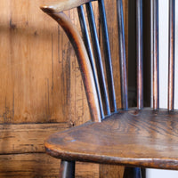 Pair 19th Century Windsor Wheelback Ash & Elm Armchairs