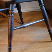 Pair 19th Century Windsor Wheelback Ash & Elm Armchairs