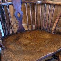 Pair 19th Century Windsor Wheelback Ash & Elm Armchairs