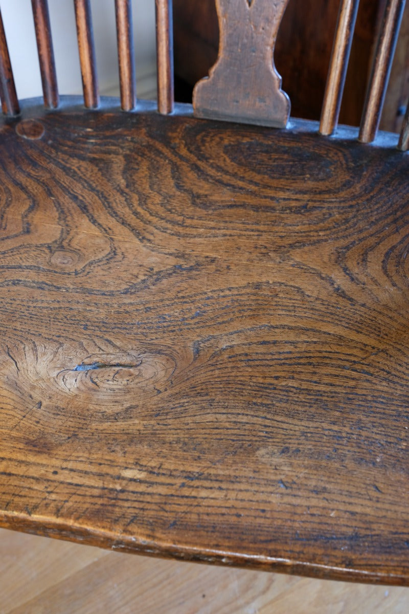 Pair 19th Century Windsor Wheelback Ash & Elm Armchairs