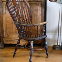 19th Century Windsor Splat back Armchair With A Crinoline Stretcher