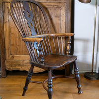 19th Century Windsor Splat back Armchair With A Crinoline Stretcher