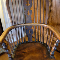 19th Century Windsor Splat back Armchair With A Crinoline Stretcher