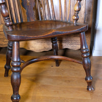 19th Century Windsor Splat back Armchair With A Crinoline Stretcher