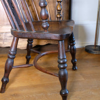 19th Century Windsor Splat back Armchair With A Crinoline Stretcher