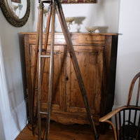 Oak and Brass Tripod Standard Lamp in Military Surveyor Style