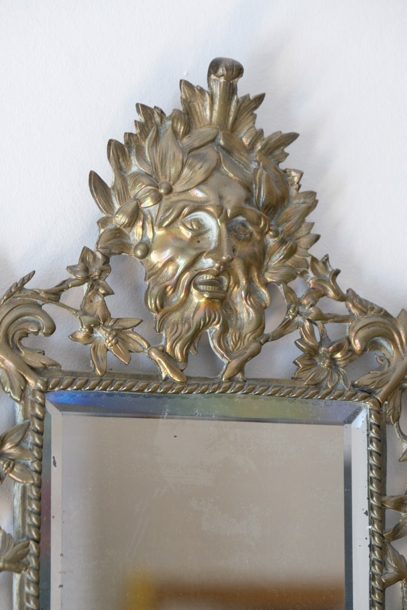 19th Century Girandole With Square Mirror Three Branched Wall Sconces