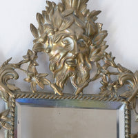 19th Century Girandole With Square Mirror Three Branched Wall Sconces