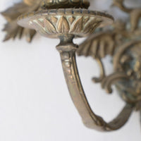 19th Century Girandole With Square Mirror Three Branched Wall Sconces