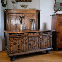 19th Century Geometrically Designed Oak Coffer