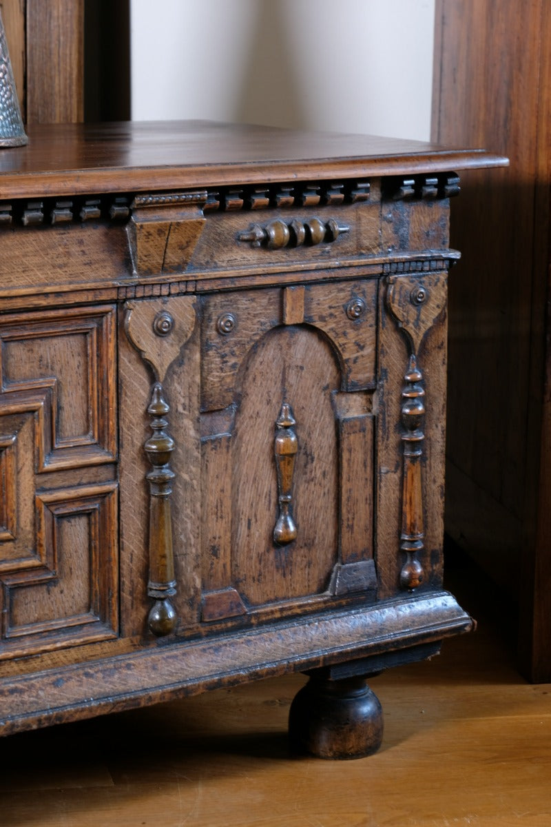 19th Century Geometrically Designed Oak Coffer