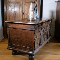 19th Century Geometrically Designed Oak Coffer