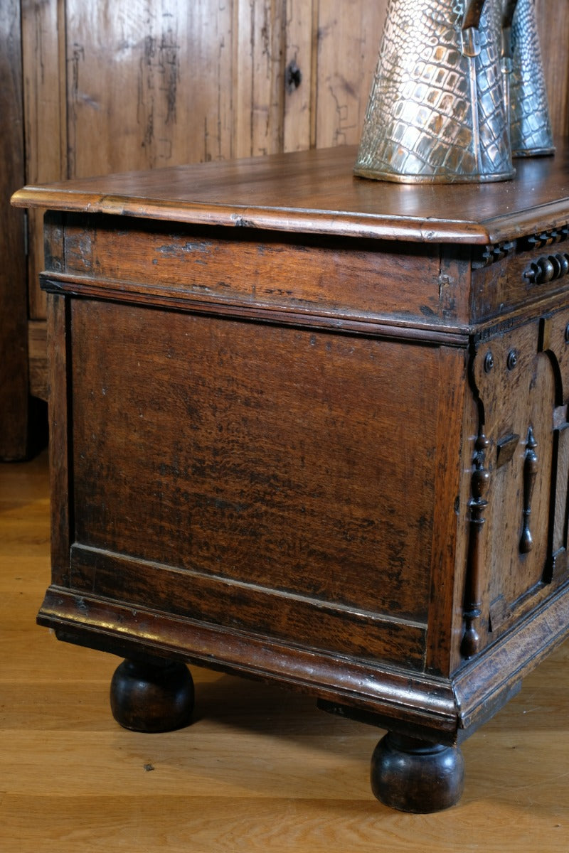 19th Century Geometrically Designed Oak Coffer