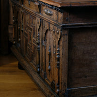 19th Century Geometrically Designed Oak Coffer