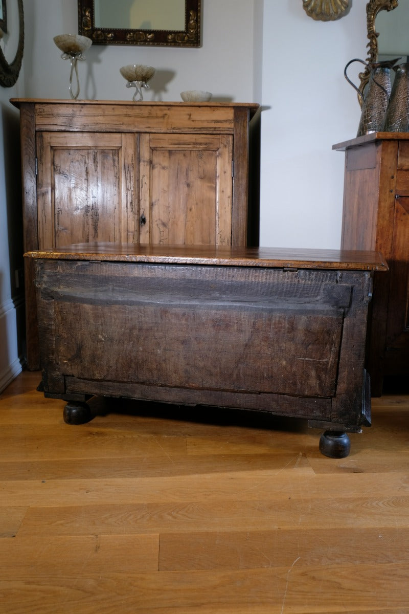 19th Century Geometrically Designed Oak Coffer