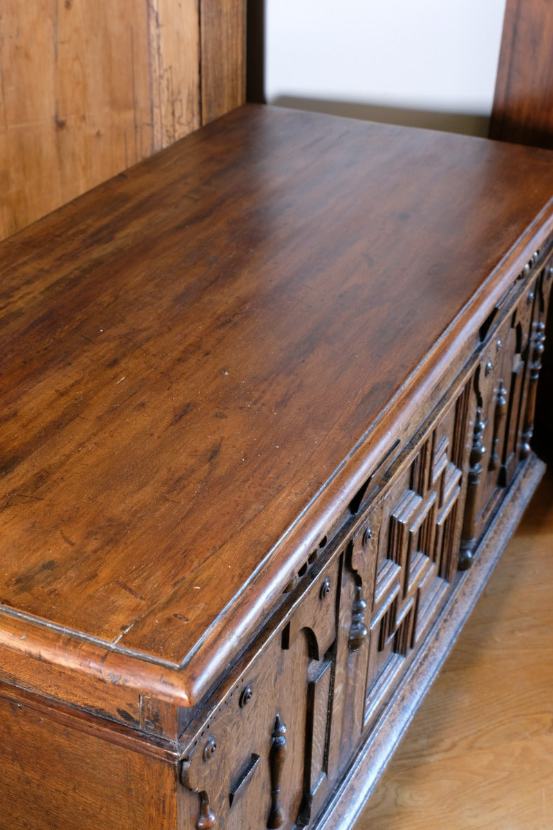 19th Century Geometrically Designed Oak Coffer