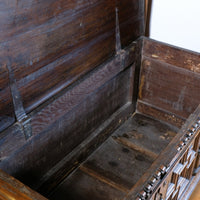 19th Century Geometrically Designed Oak Coffer