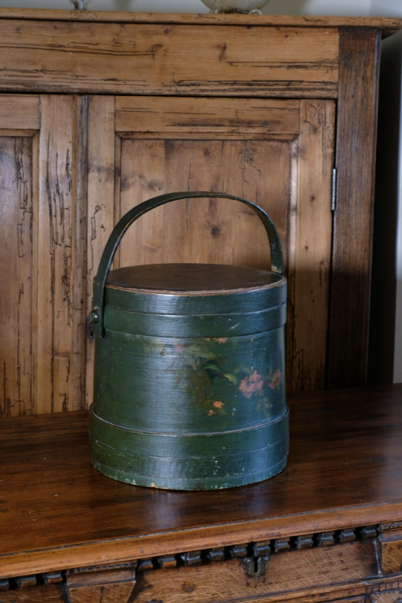 19th Century American Folk Art Painted Bentwood Box