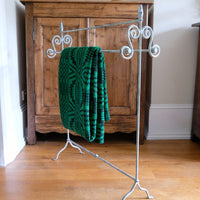 Wrought Iron & Painted Towel Rail With Scroll Ends