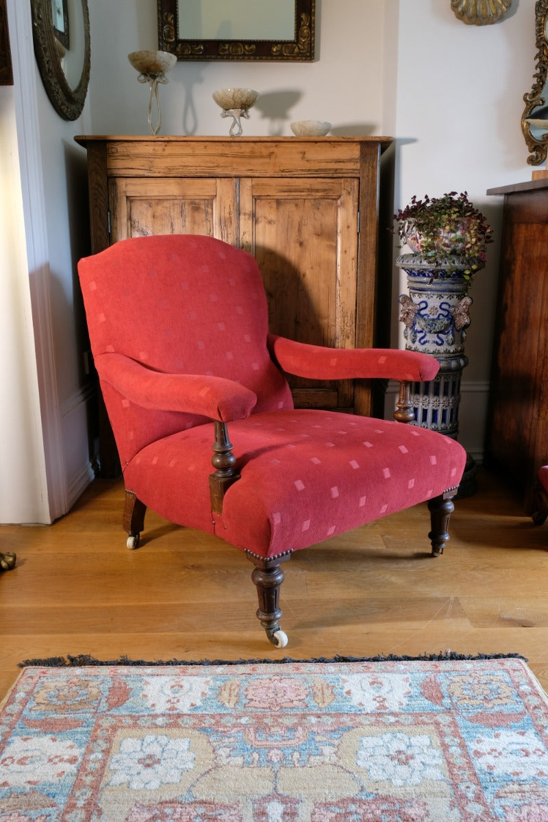 19th Century Open Arm Library Armchair