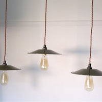 Vintage Mid 20th Century Modern Pendant Lights - Green & Cream