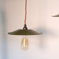 Vintage Mid 20th Century Modern Pendant Lights - Green & Cream