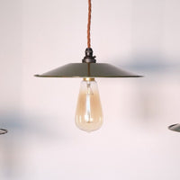 Vintage Mid 20th Century Modern Pendant Lights - Green & Cream